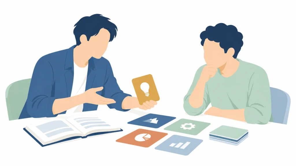 学んだ知識を初心者向けの教材に整理し、分かりやすく伝える指導者
